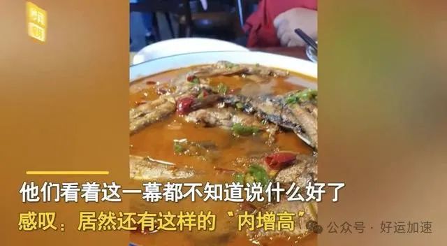 男子点餐端上来一大份鱼，以为吃不完一筷子下去傻眼：还有内增高