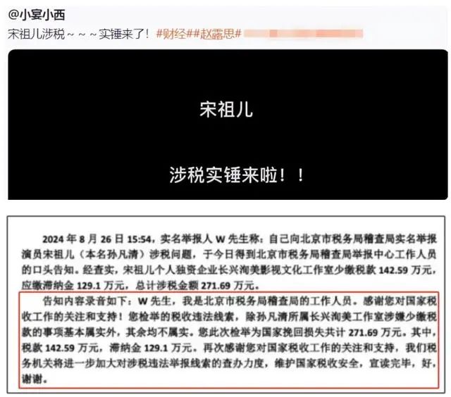 宋祖儿不止偷漏税？举报人身份被扒直言宋祖儿恶毒，还有大瓜要放  第2张