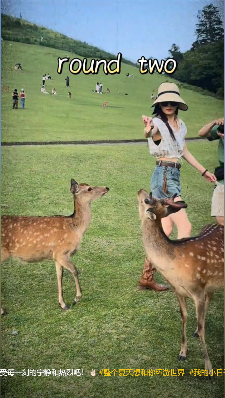 人生赢家！赵继伟携漂亮媳妇日本旅游，君瑞被奈良小鹿追得百米冲刺