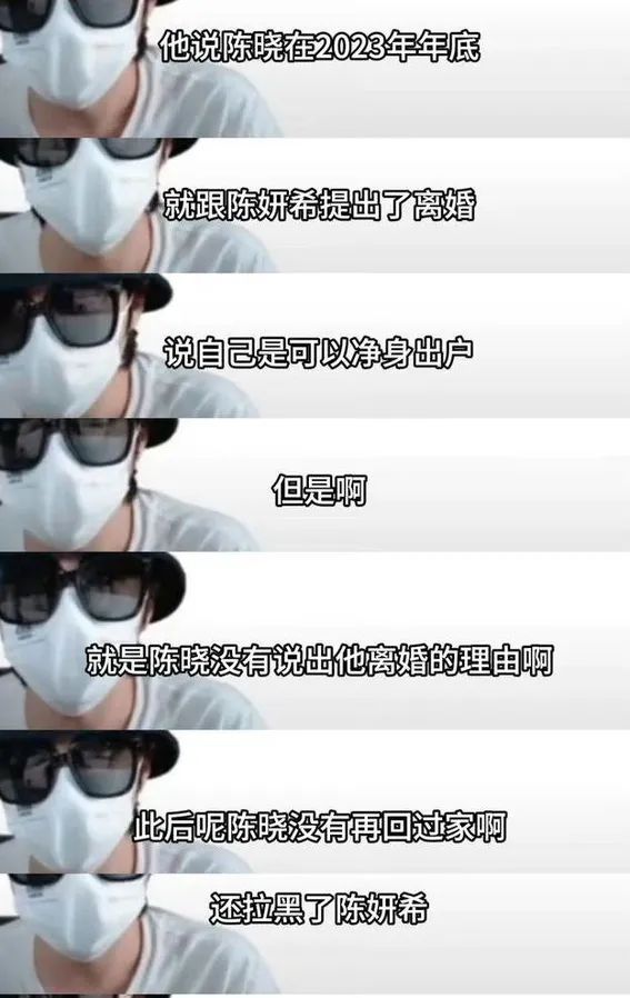 陈晓被曝已经离婚半年，走得很坚决：拉黑陈妍希，愿意净身出户  第7张