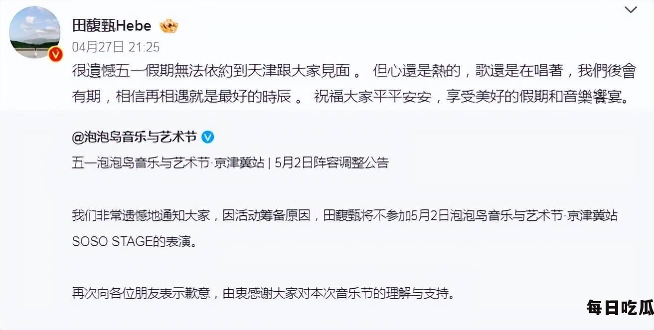 田馥甄因年收入下降 放弃内地市场  第1张